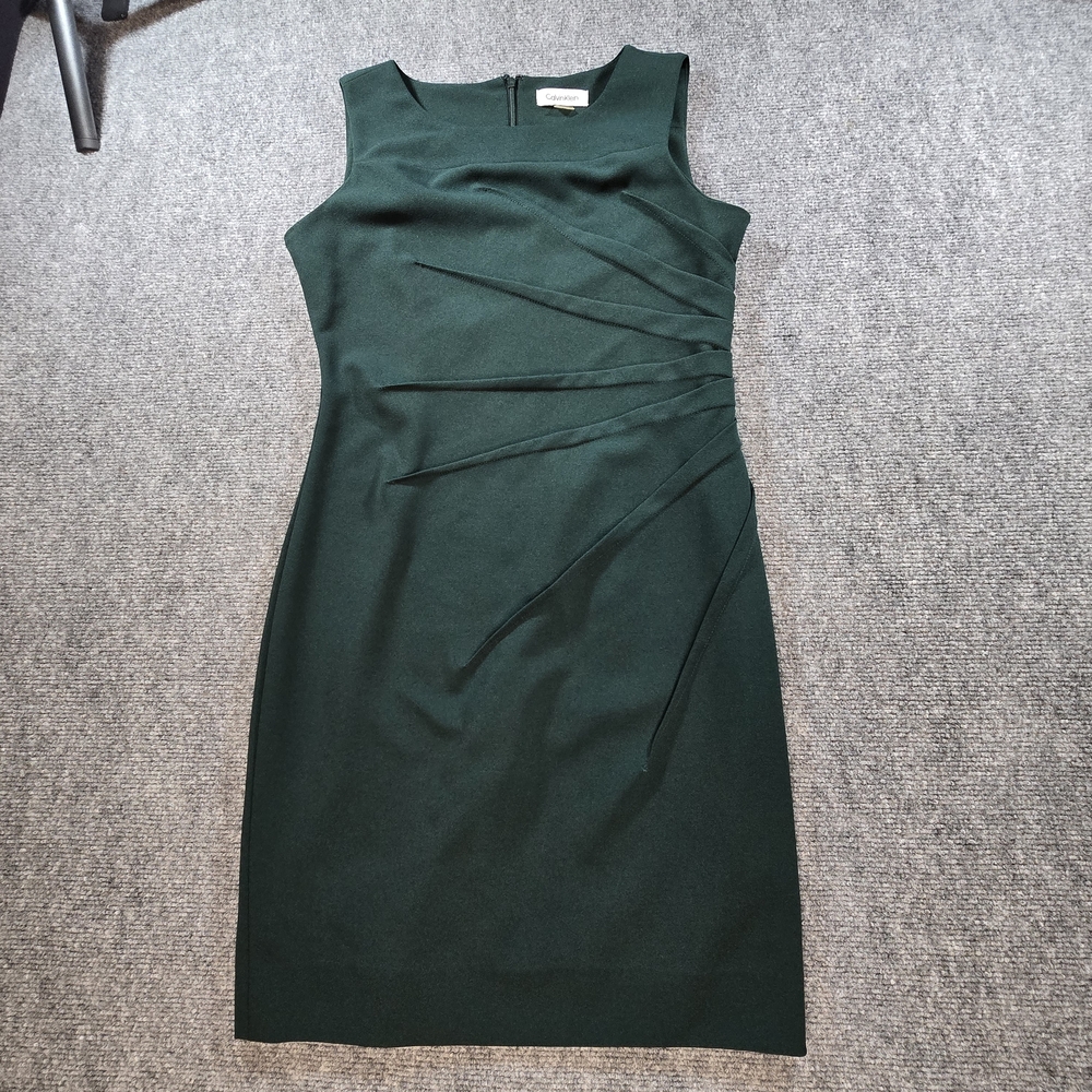 Calvin Klein Forest Green Sheath Dress Womens 6P Petite